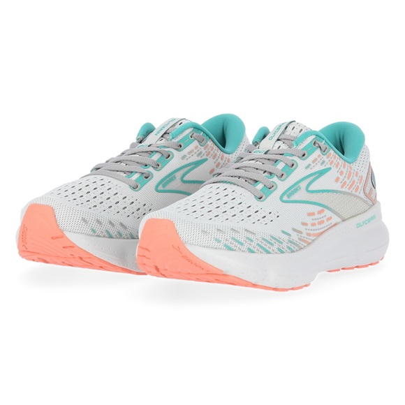 Brooks Shoes - Brooks Glycerin 20 women’s  Running Shoes — White with Coral and Teal Accents